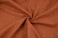 muslin-bawelniany-rudy-w-zlote-mini-kropki
