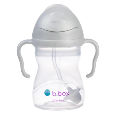B.BOX BIDON ZE SŁOMKĄ 240 ML, SZARY