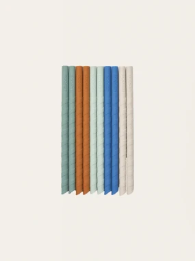 Zestaw 10 silikonowych słomek TIMOTI Mustard multi mix