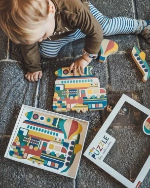 Auzou Puzzle drewniane Pojazdy