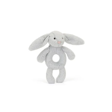 Króliczek Grzechotka Srebrna 18 cm